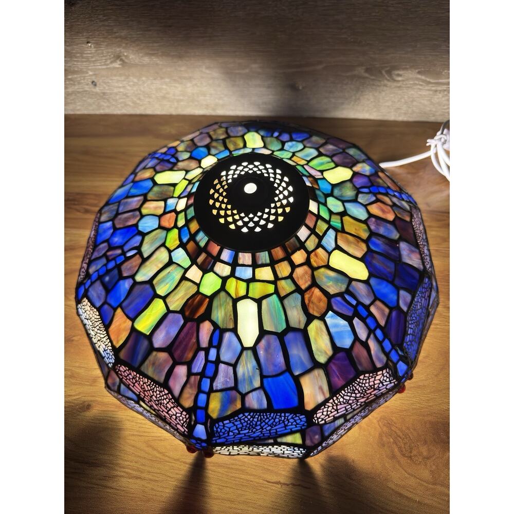 Quoizel collection Dragonfly Stained Glass Lamp Shade 15.5x6.5” - Picture 3 of 11